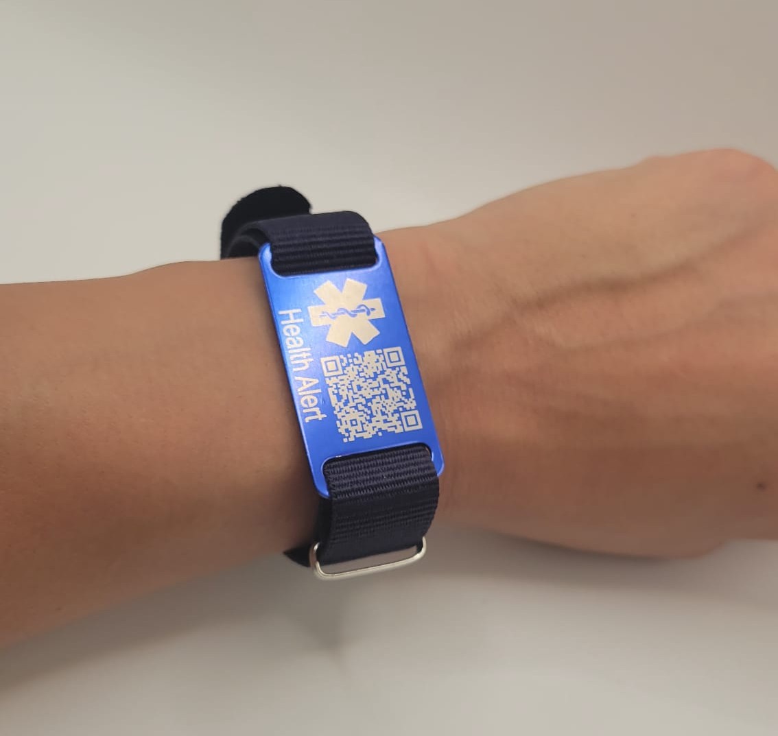 Medical alert QR code aluminum tag